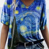 T-shirt med kunstprint – Van Gogh Stjernenat til kvinder