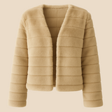 Kort faux fur jakke til kvinder i blødt og luksuriøst pelsklook