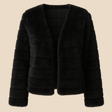 Kort faux fur jakke til kvinder i blødt og luksuriøst pelsklook