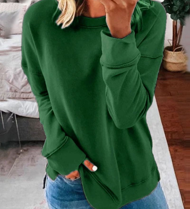Afslappet Sweatshirt med Rund Hals