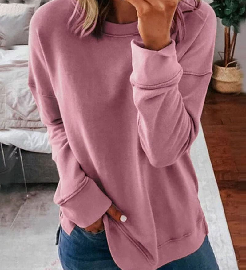 Afslappet Sweatshirt med Rund Hals
