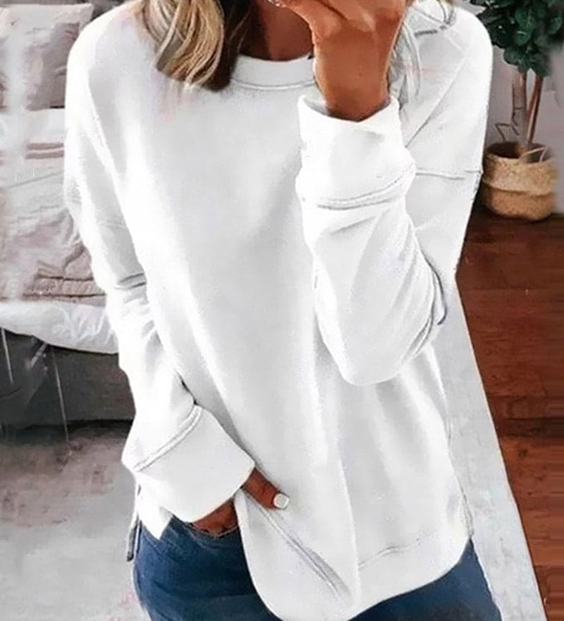 Afslappet Sweatshirt med Rund Hals