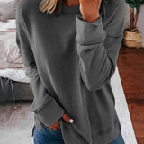 Afslappet Sweatshirt med Rund Hals