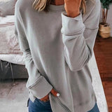 Afslappet Sweatshirt med Rund Hals