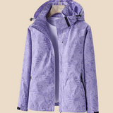 Vandtæt softshell damejakke med hætte og varm fleeceforing