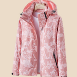 Vandtæt softshell damejakke med hætte og varm fleeceforing