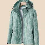 Vandtæt softshell damejakke med hætte og varm fleeceforing