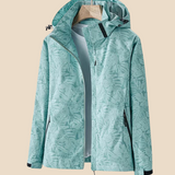 Vandtæt softshell damejakke med hætte og varm fleeceforing