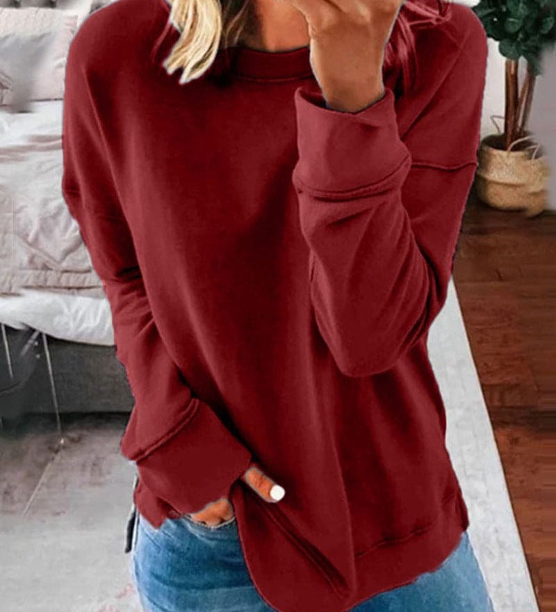 Afslappet Sweatshirt med Rund Hals