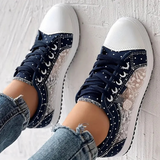 Letvægts Sneakers med Mesh og Blomsterbroderi