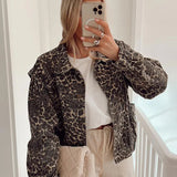 Leopardprint jakke med afslappet pasform til kvinder