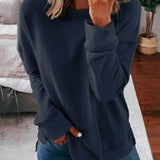 Afslappet Sweatshirt med Rund Hals
