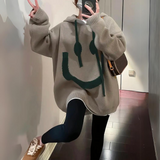 Oversized hættetrøje med smiley – Casual sweatshirt til kvinder