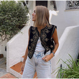 Boheme broderet vest i vintage stil til kvinder