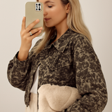 Leopardprint jakke med afslappet pasform til kvinder