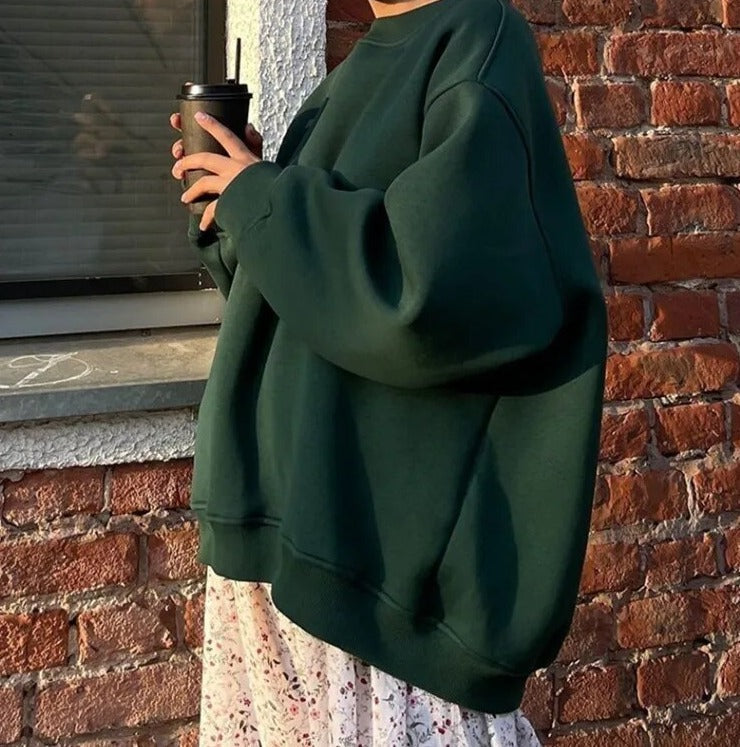 Oversized sort sweatshirt i casual unisex stil