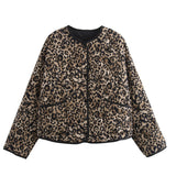 Leopardprint jakke i fleece med knaplukning