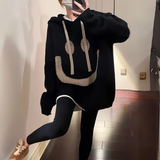 Oversized hættetrøje med smiley – Casual sweatshirt til kvinder