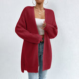 Lyseblå åben strikket cardigan – afslappet og feminin layering