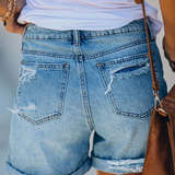 Distressed Denim Shorts med Opsmøg – Cool Streetstyle Vibe