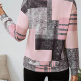 Patchwork Bluse med Lynlås – Moderne og Komfortabel Hverdagsstil
