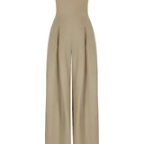 Stropløs Jumpsuit med Vide Ben – Elegant Silhuet og Komfort