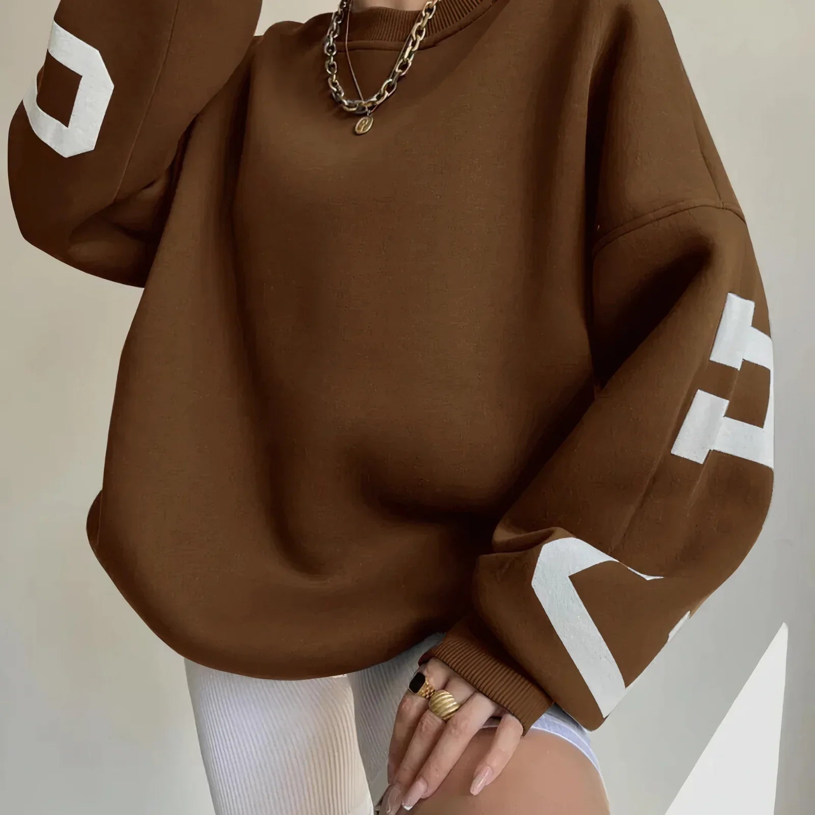 Oversized mintgrøn sweatshirt med print – streetwear til kvinder
