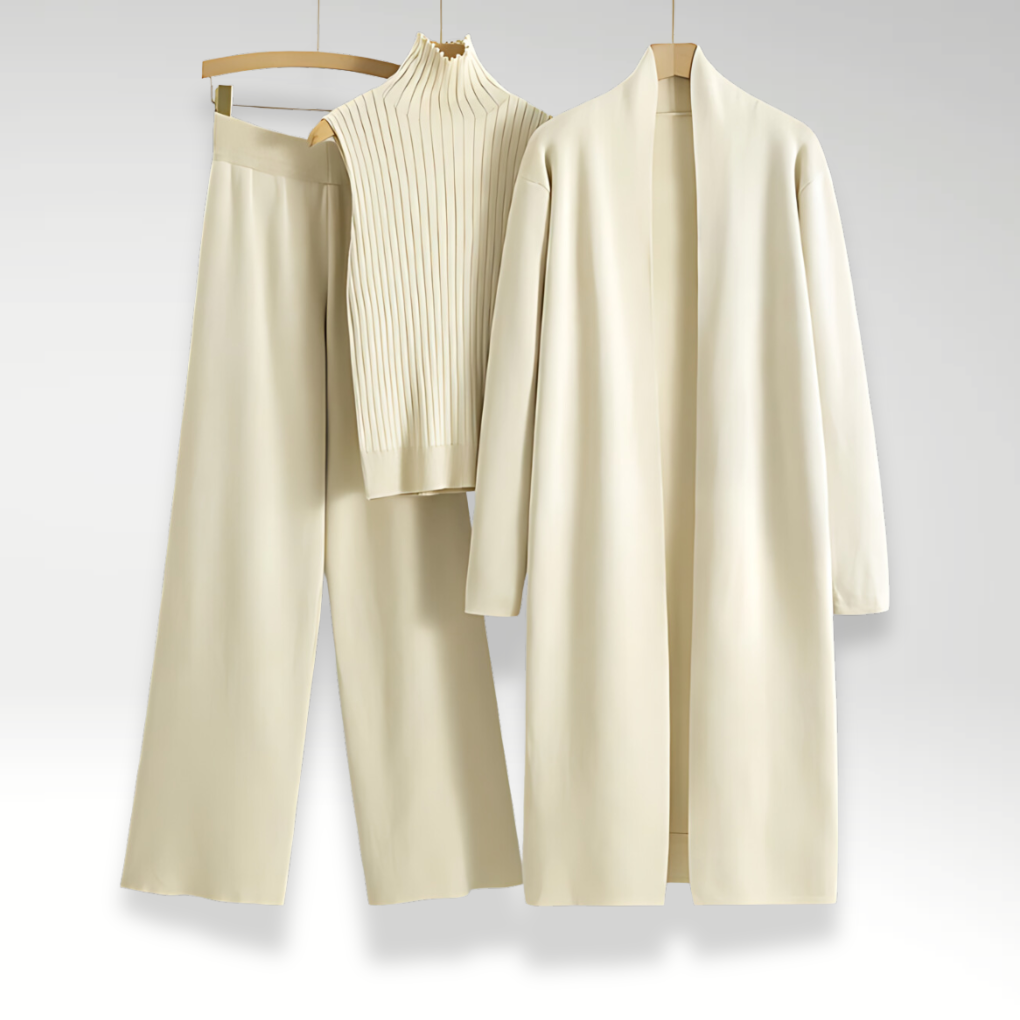Elegant 3-Delt Blazer Sæt med Vest og Bukser – Moderne Power Look