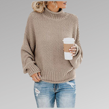 Strikket Rullekrave Sweater med Afslappet Pasform