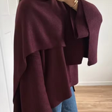 Elegant poncho til kvinder med høj hals og varm komfort
