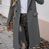 Lang elegant damefrakke – tidløs uldlook frakke til hverdag og fest