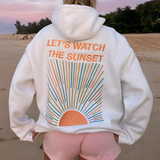 Oversized hættetrøje til kvinder – med 'Let’s Watch the Sunset'-print