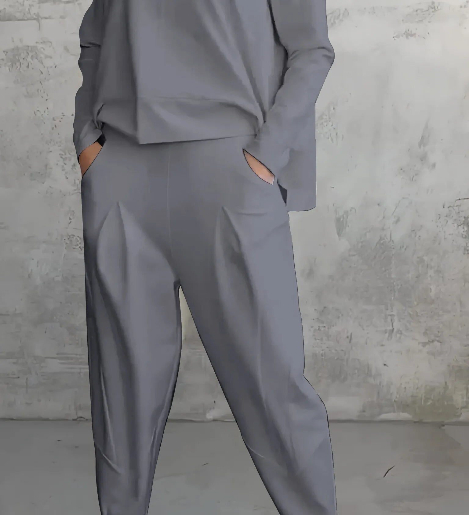 Afslappet Sweat Sæt med Langærmet Top og Bukser – Komfort til Hverdagen