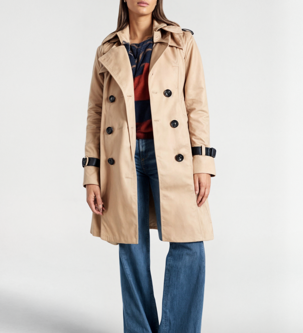 Klassisk Trenchcoat med Dobbelt Knaplukning