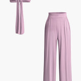 To-delt Sæt med Bandeau Top og Vide Bukser – Sommerlook