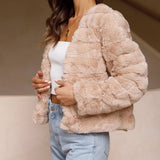 Kort faux fur jakke til kvinder – elegant og blød pelsjakke til hverdag og fest