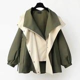 Oversize Overgangsjakke med Hætte – Let og Moderne Lag-På-Lag Stil