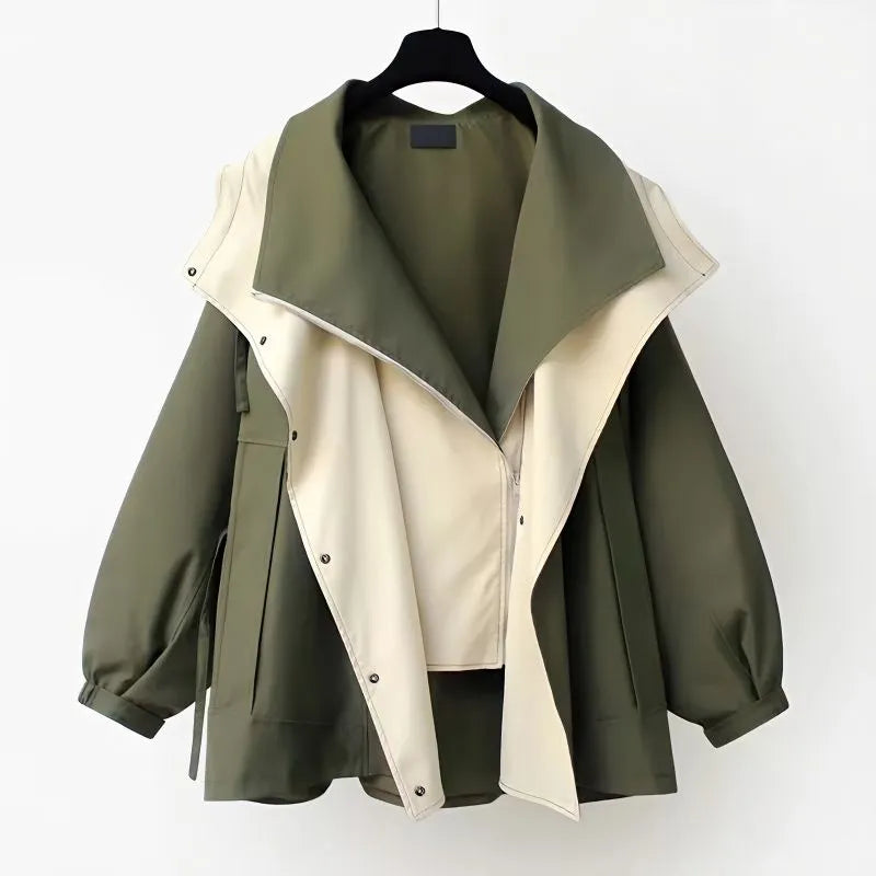 Oversize Overgangsjakke med Hætte – Let og Moderne Lag-På-Lag Stil