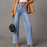 Vide Jeans med Lige Ben og Høj Talje – Klassisk Denim med Moderne Look