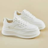 Platform sneakers til kvinder – hvid med valgfri bordeaux detalje