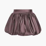 Ballonformet Mini Nederdel i Læderlook – Voluminøs Party Style