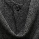 Elegant uldlook poncho med høj krave – varm og stilfuld