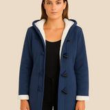 Varm dametrench med hætte og blød fleeceforing