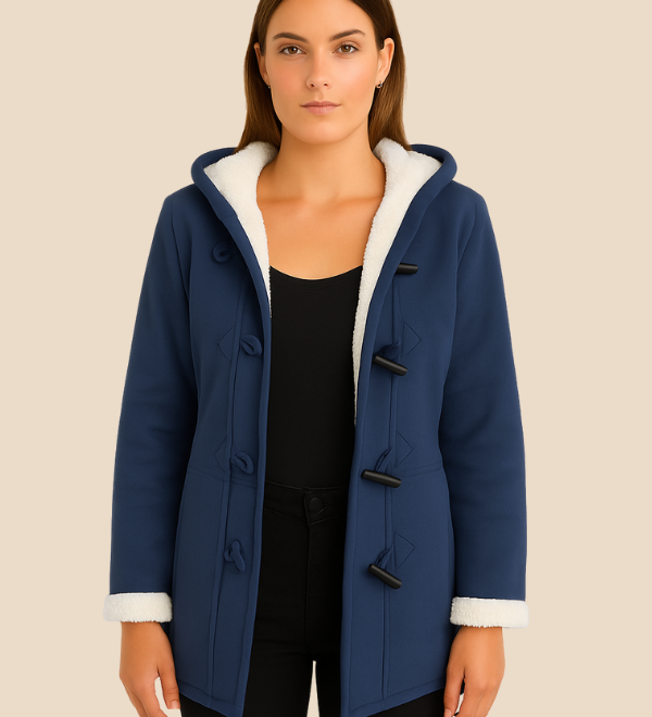 Varm dametrench med hætte og blød fleeceforing