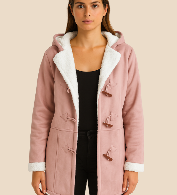 Varm dametrench med hætte og blød fleeceforing