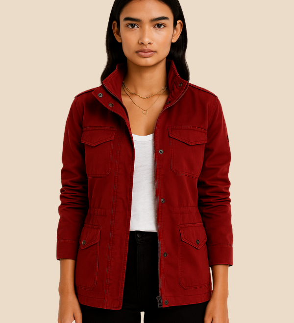 Let og stilren damejakke med klassisk pasform og praktiske lommer