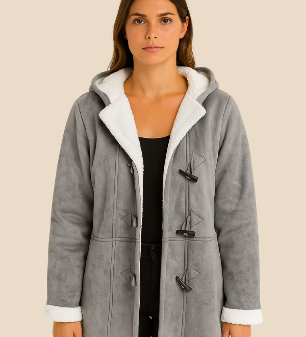 Varm dametrench med hætte og blød fleeceforing