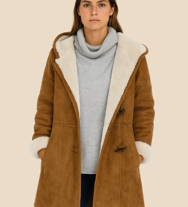 Varm dametrench med hætte og blød fleeceforing