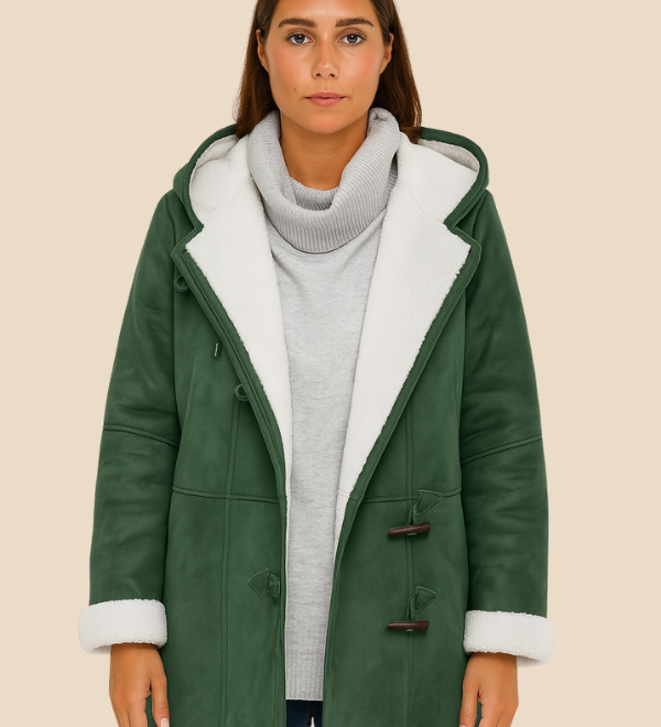 Varm dametrench med hætte og blød fleeceforing