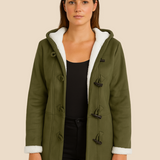 Varm dametrench med hætte og blød fleeceforing